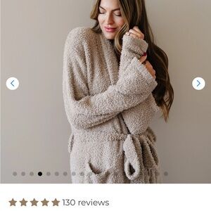 Cozy Tan Fleece Robe Saranoni cozy bamboni robe TAUPE